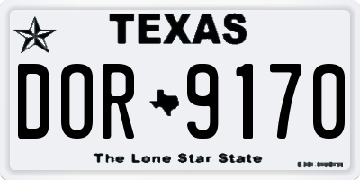TX license plate DOR9170