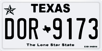 TX license plate DOR9173