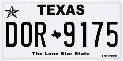 TX license plate DOR9175