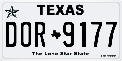 TX license plate DOR9177