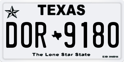 TX license plate DOR9180