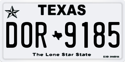 TX license plate DOR9185