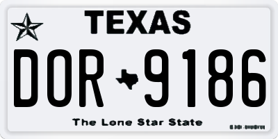 TX license plate DOR9186