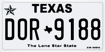 TX license plate DOR9188