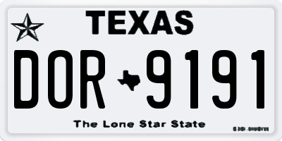 TX license plate DOR9191