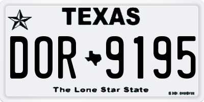 TX license plate DOR9195