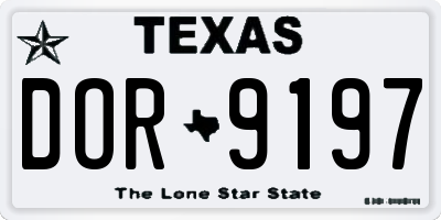 TX license plate DOR9197