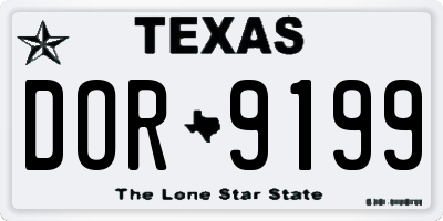 TX license plate DOR9199