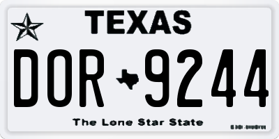 TX license plate DOR9244