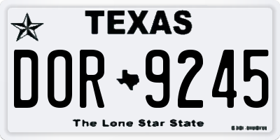 TX license plate DOR9245