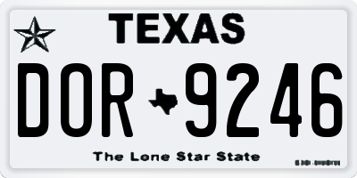 TX license plate DOR9246
