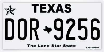 TX license plate DOR9256