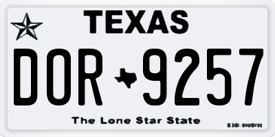 TX license plate DOR9257