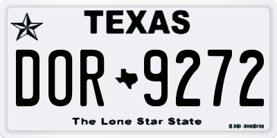 TX license plate DOR9272