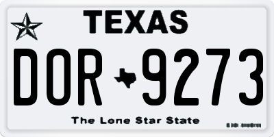 TX license plate DOR9273