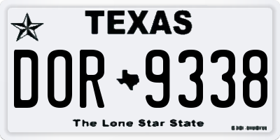 TX license plate DOR9338