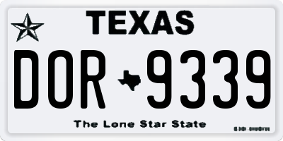 TX license plate DOR9339