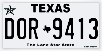 TX license plate DOR9413