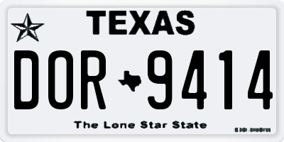 TX license plate DOR9414