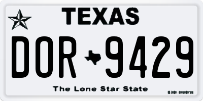 TX license plate DOR9429