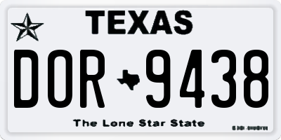 TX license plate DOR9438