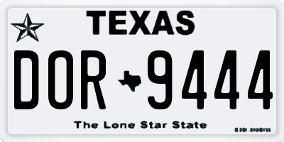 TX license plate DOR9444