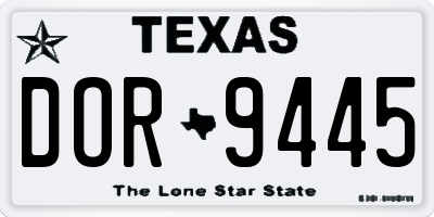 TX license plate DOR9445