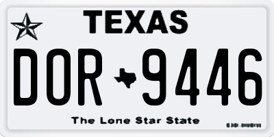 TX license plate DOR9446