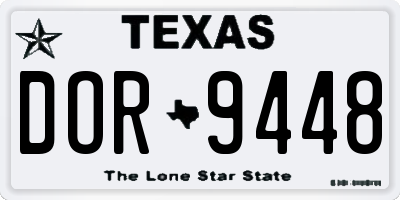 TX license plate DOR9448