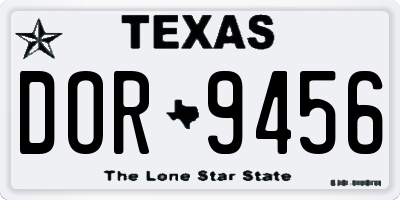 TX license plate DOR9456