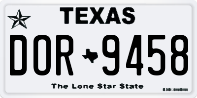 TX license plate DOR9458