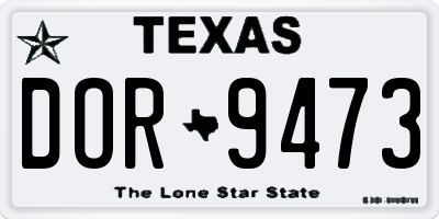 TX license plate DOR9473
