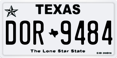 TX license plate DOR9484