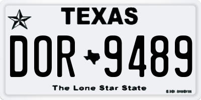 TX license plate DOR9489