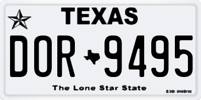 TX license plate DOR9495