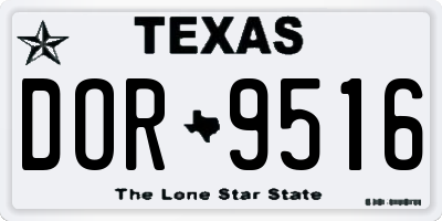TX license plate DOR9516