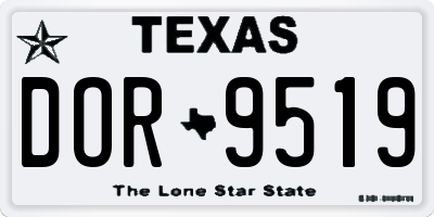 TX license plate DOR9519