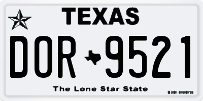 TX license plate DOR9521