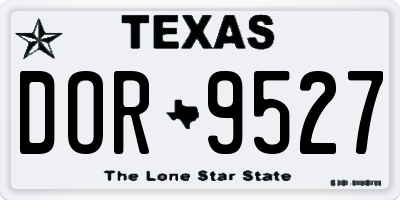 TX license plate DOR9527