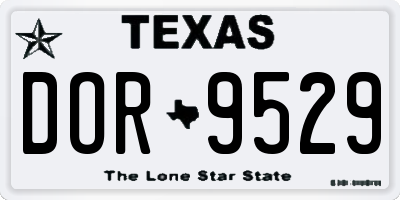 TX license plate DOR9529