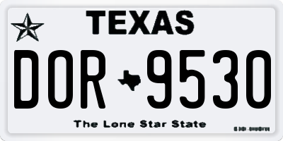 TX license plate DOR9530