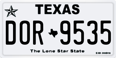 TX license plate DOR9535