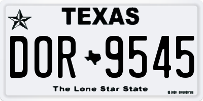 TX license plate DOR9545