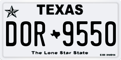 TX license plate DOR9550