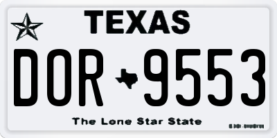 TX license plate DOR9553
