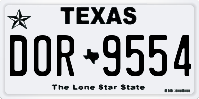TX license plate DOR9554