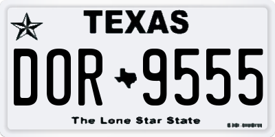 TX license plate DOR9555