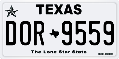 TX license plate DOR9559