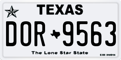 TX license plate DOR9563