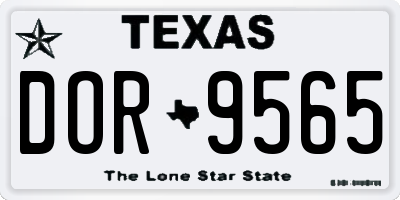 TX license plate DOR9565